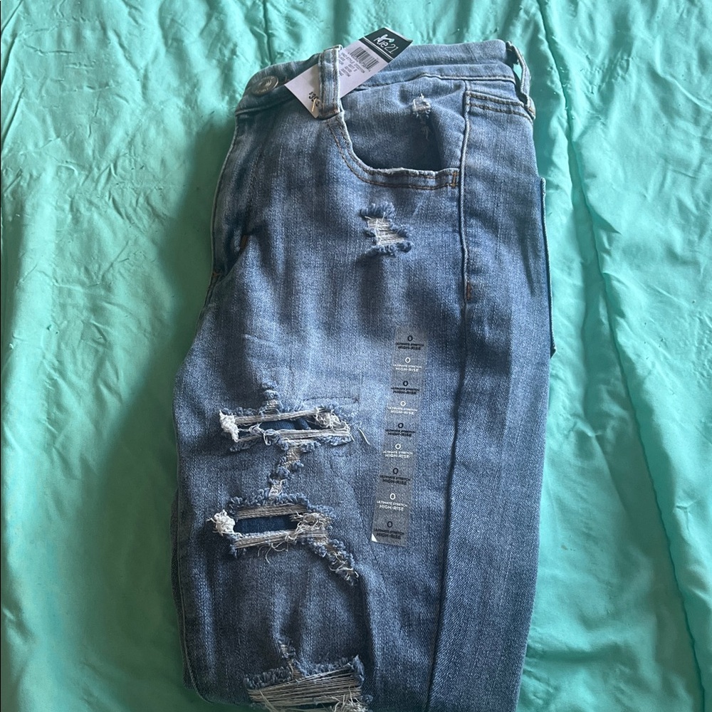 Rue21 Distressed Blue Boot Cut Jeans